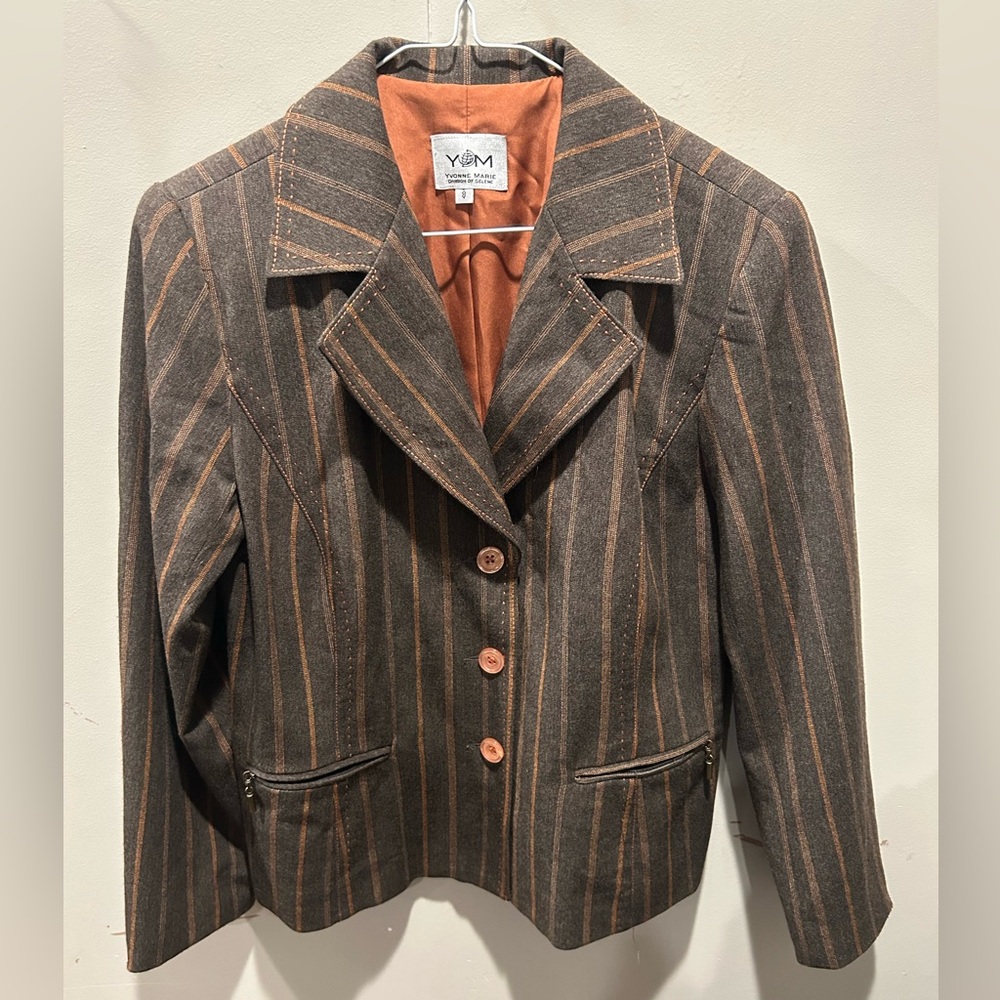 Brown Striped Women's Jacket